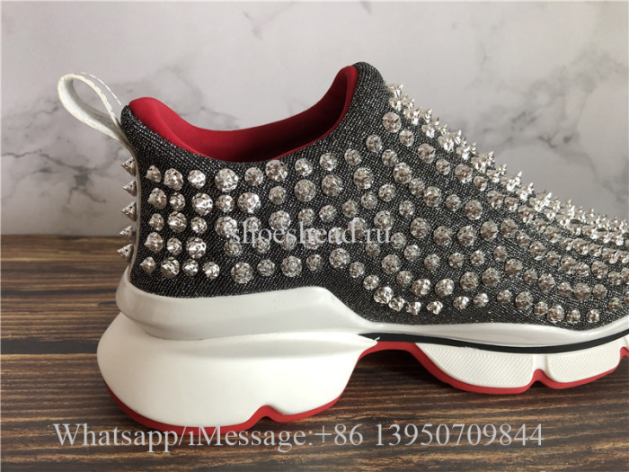 Christian Louboutin Spike Sock Donna Sneaker Grey