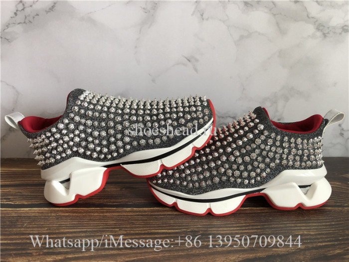 Christian Louboutin Spike Sock Donna Sneaker Grey