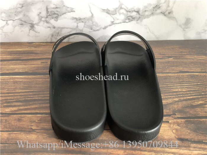 Balenciaga Black And White Logo Rubber Slides