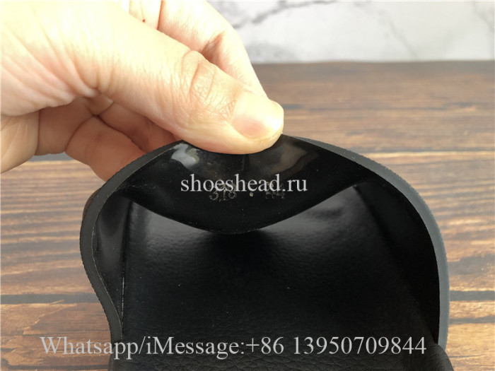 Balenciaga Black And White Logo Rubber Slides