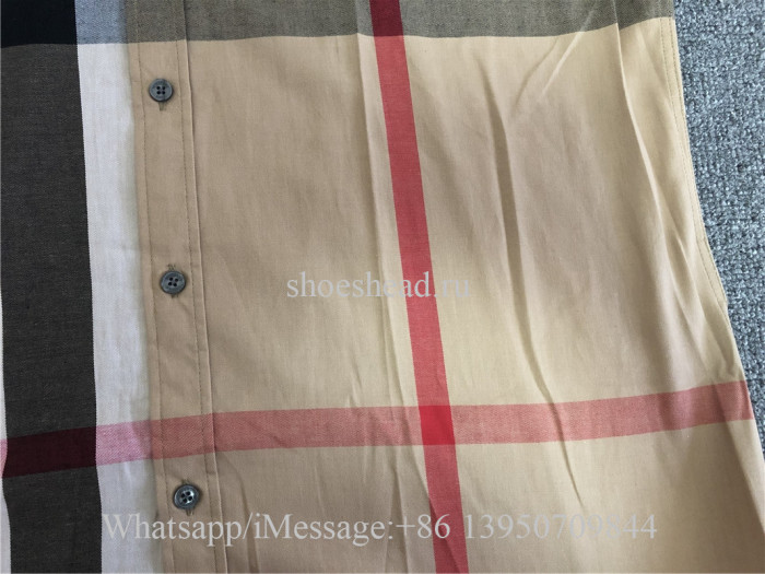 Burberry Short-sleeve Check Stretch Cotton Shirt
