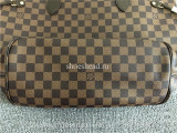 Original Version Louis Vuitton Damier Ebene Neverfull MM Cerise Lining Handbag