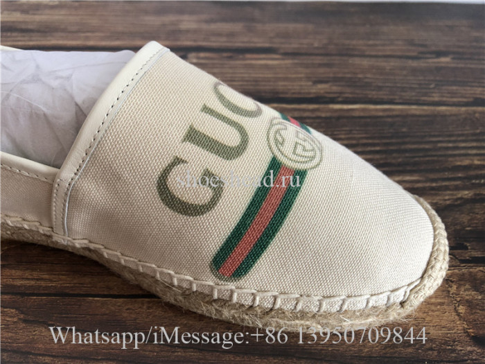Gucci Leather-Trimmed Logo-print Canvas Espadrilles Shoes