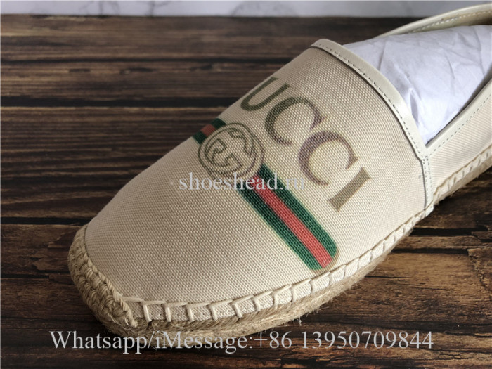 Gucci Leather-Trimmed Logo-print Canvas Espadrilles Shoes