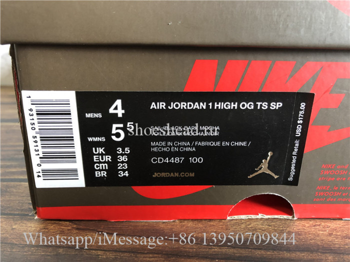 Women Travis Scott x Air Jordan 1 Cactus Jack GS