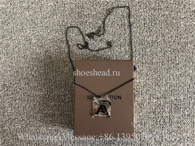 Louis Vuitton black LV Logo Necklace