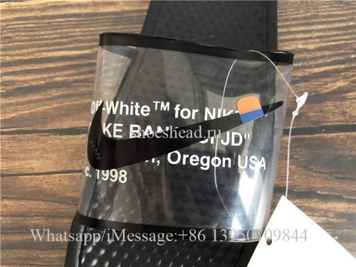 Trendsetter Off White x Nike Benassi Casual Slipper Black