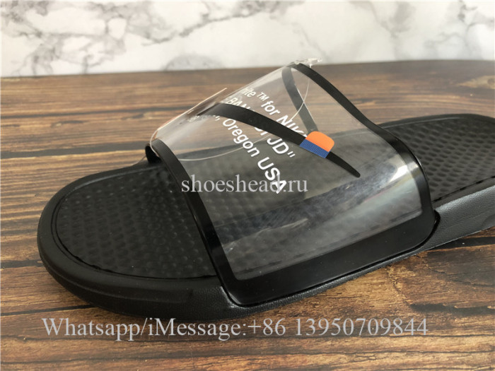Trendsetter Off White x Nike Benassi Casual Slipper Black