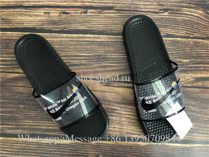 Trendsetter Off White x Nike Benassi Casual Slipper Black