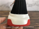 Balenciaga Lace-Up Knit Sock Speed Trainer Black Red White