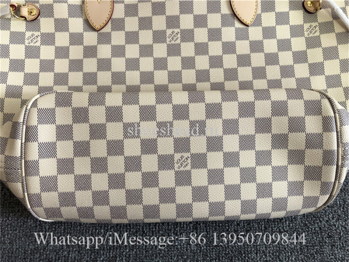 Original Louis Vuitton Damier Azur Bag Neo Neverfull GM Rose Ballerine