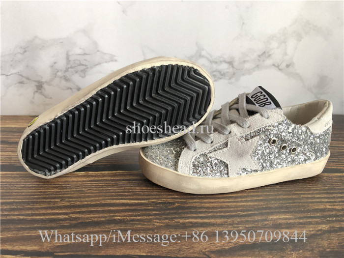 Kid Golden Goose GGDB Superstar Sneaker Grey Crystal
