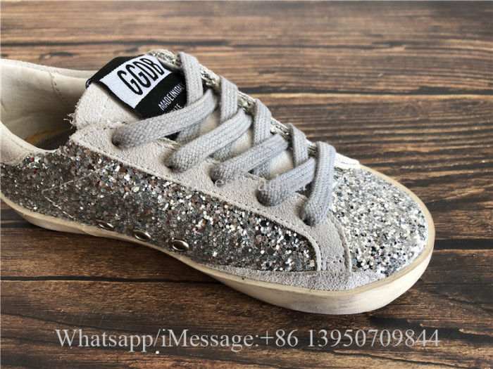 Kid Golden Goose GGDB Superstar Sneaker Grey Crystal