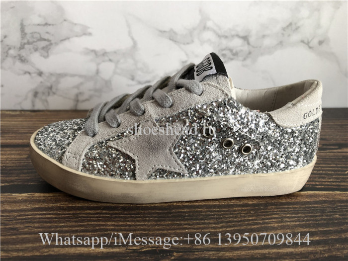 Kid Golden Goose GGDB Superstar Sneaker Grey Crystal