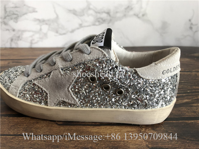 Kid Golden Goose GGDB Superstar Sneaker Grey Crystal