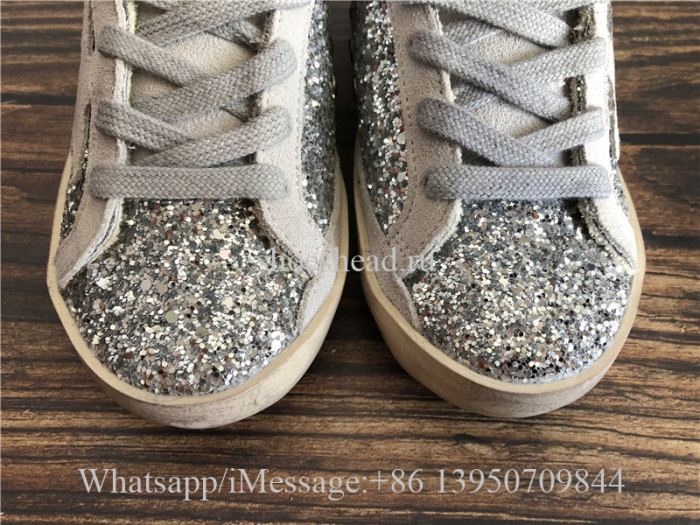 Kid Golden Goose GGDB Superstar Sneaker Grey Crystal