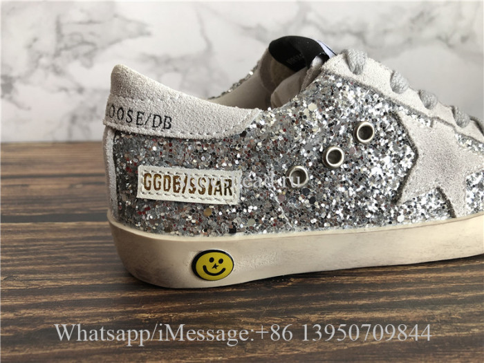 Kid Golden Goose GGDB Superstar Sneaker Grey Crystal