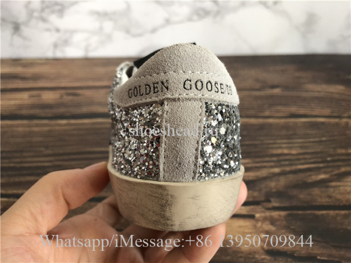 Kid Golden Goose GGDB Superstar Sneaker Grey Crystal