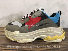 Balenciaga Fall Winter Washed Old Show Triple-S Sneaker Grey Red Blue