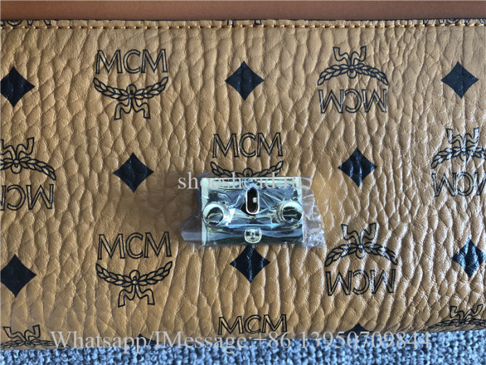 MCM Cognac Visetos Millie Crossbody Bag