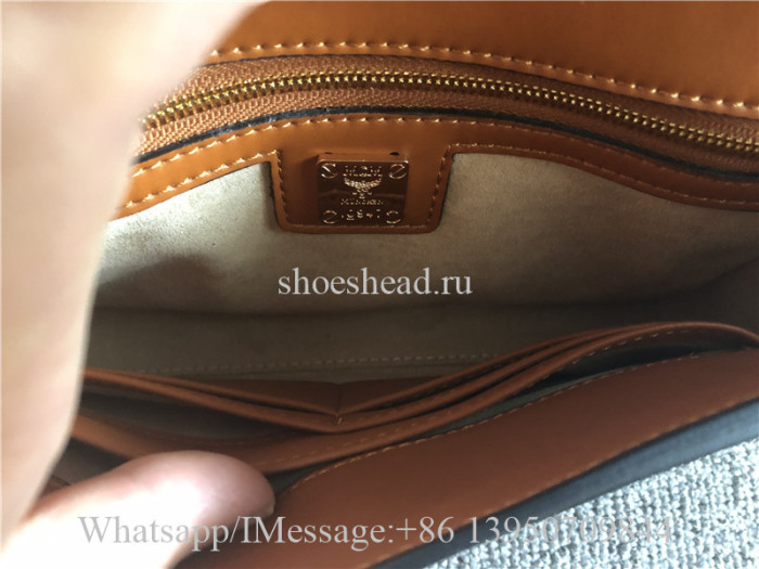MCM Cognac Visetos Millie Crossbody Bag