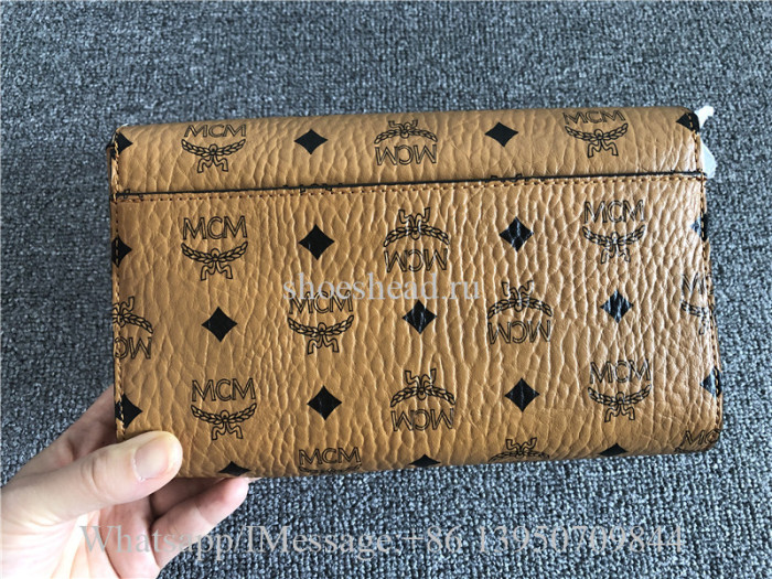 MCM Cognac Visetos Millie Crossbody Bag