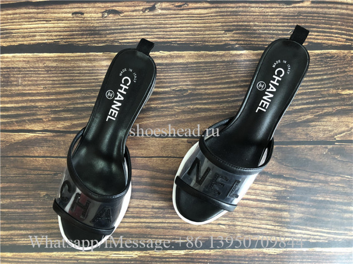 Chanel Black Transparent Cruise 2019 PVC Slides