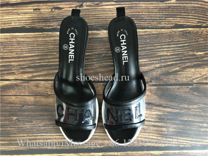 Chanel Black Transparent Cruise 2019 PVC Slides