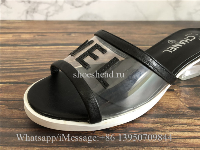 Chanel Black Transparent Cruise 2019 PVC Slides