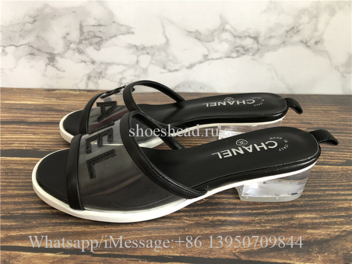 Chanel Black Transparent Cruise 2019 PVC Slides