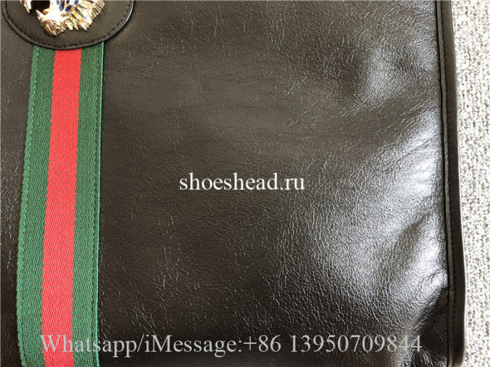 Original Gucci Rajah Large Embellished Leather Tote Black Bag