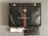 Original Gucci Rajah Large Embellished Leather Tote Black Bag