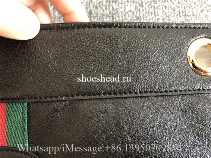 Original Gucci Rajah Large Embellished Leather Tote Black Bag