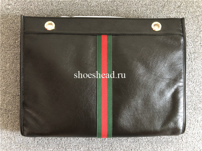 Original Gucci Rajah Large Embellished Leather Tote Black Bag