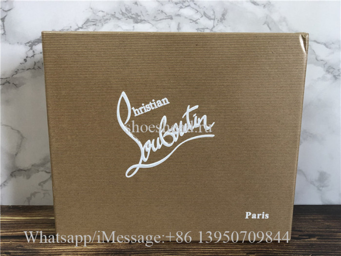 Christian Louboutin Spike High Boots Camel Brown Suede