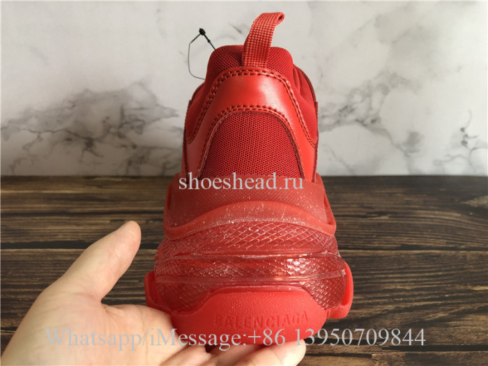 Balenciaga Triple S Clear Sole Sneaker Red