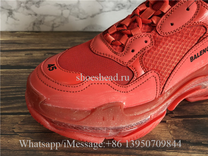 Balenciaga Triple S Clear Sole Sneaker Red