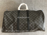 Original Quality Louis Vuitton Black Leather Travel Bag