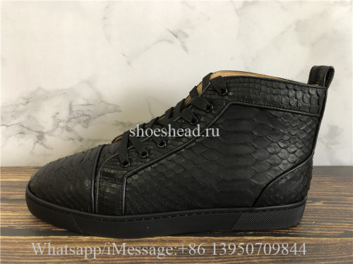 Christian Louboutin High Top Sneaker Snake Skin Leather
