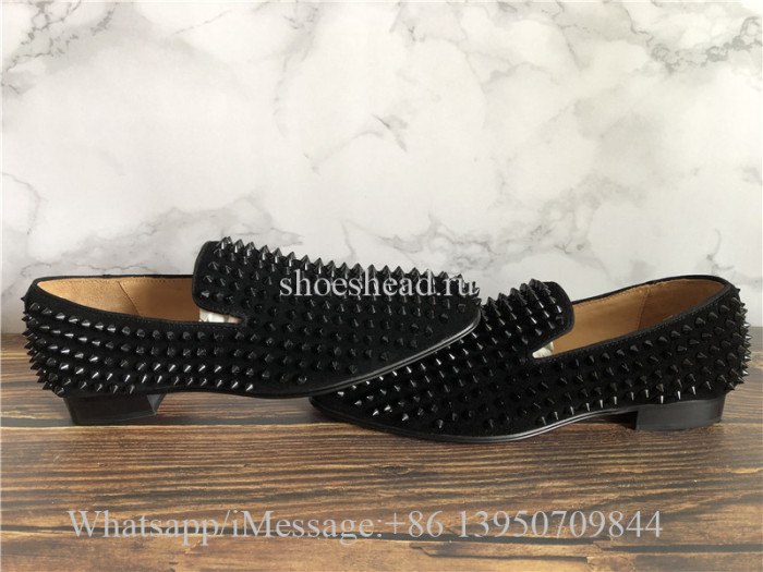 Christian Louboutin Roller Boy Spike Black Suede Opera Sneaker