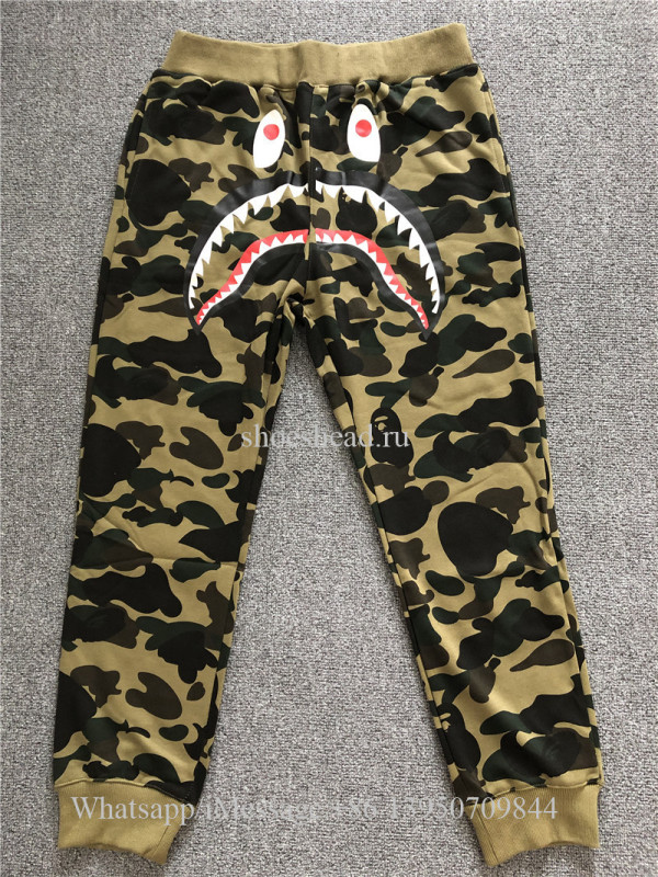 A Bathing Ape Shark Camo Green Bape Pants