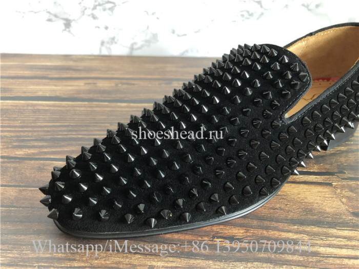 Christian Louboutin Roller Boy Spike Black Suede Opera Sneaker
