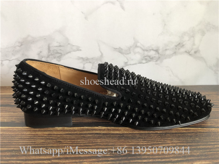 Christian Louboutin Roller Boy Spike Black Suede Opera Sneaker