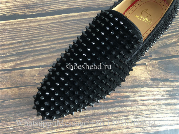 Christian Louboutin Roller Boy Spike Black Suede Opera Sneaker