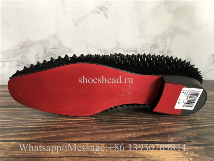 Christian Louboutin Roller Boy Spike Black Suede Opera Sneaker