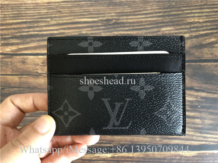 Authentic Louis Vuitton Porte Cartes Double Monogram Eclipse Card Case M62170