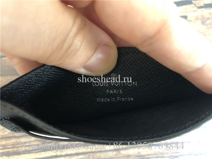 Authentic Louis Vuitton Porte Cartes Double Monogram Eclipse Card Case M62170