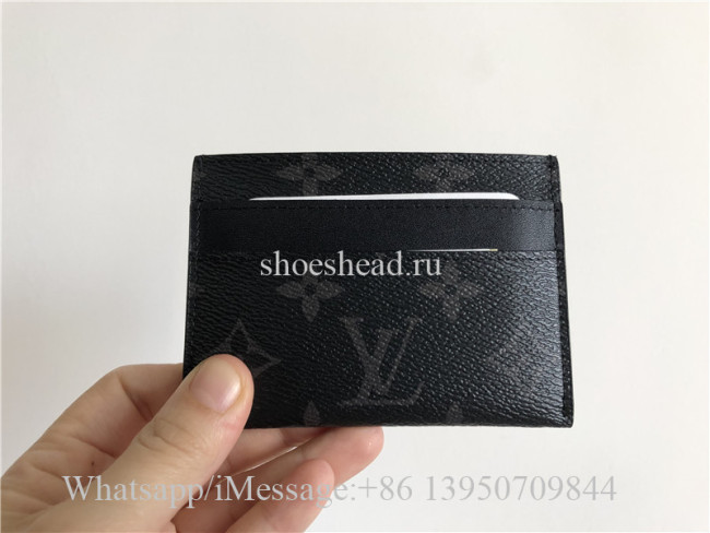 Authentic Louis Vuitton Porte Cartes Double Monogram Eclipse Card Case M62170
