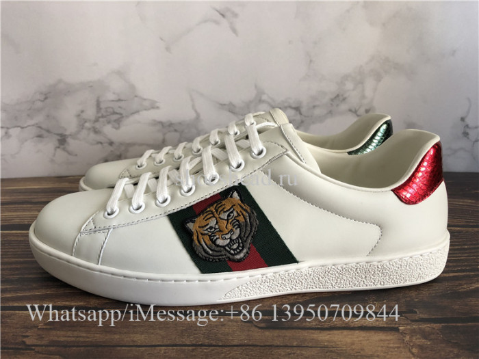 Super Quality Gucci Embroidered Ace Sneaker White Tiger