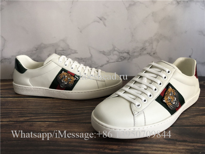 Super Quality Gucci Embroidered Ace Sneaker White Tiger
